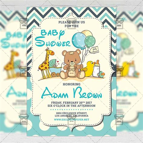 Baby Shower Party - Kids A5 Flyer Template | ExclsiveFlyer | Free and